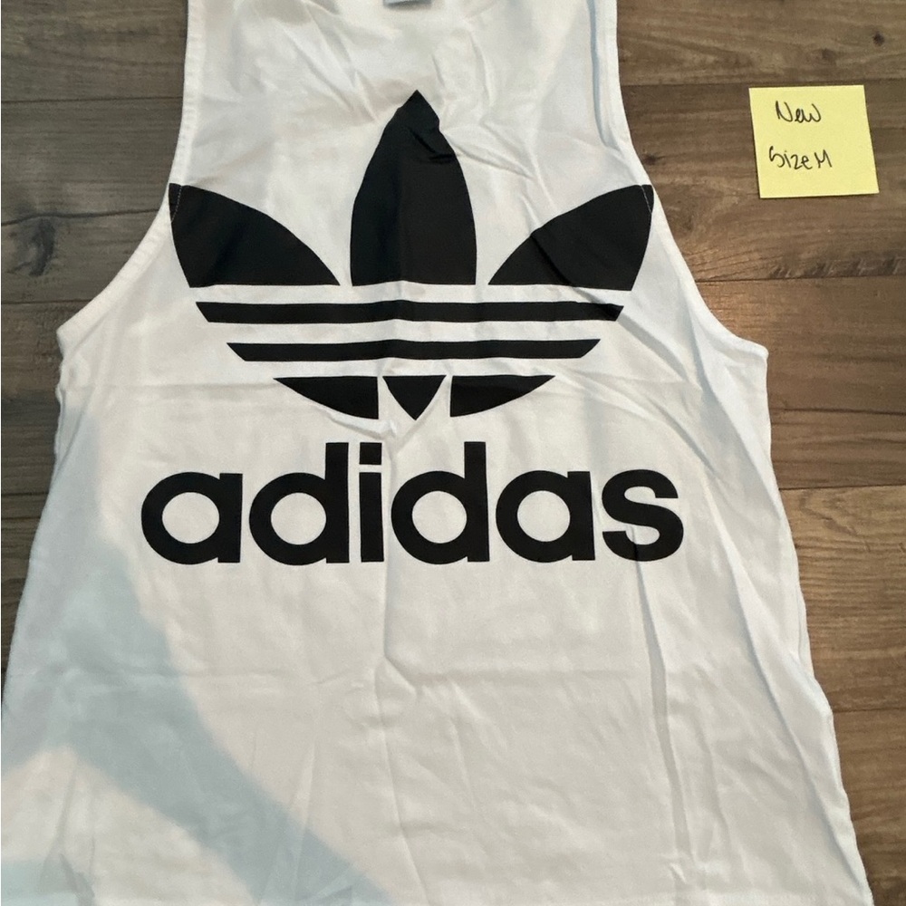 New/Never Worn Adidas White and Black Tank Top